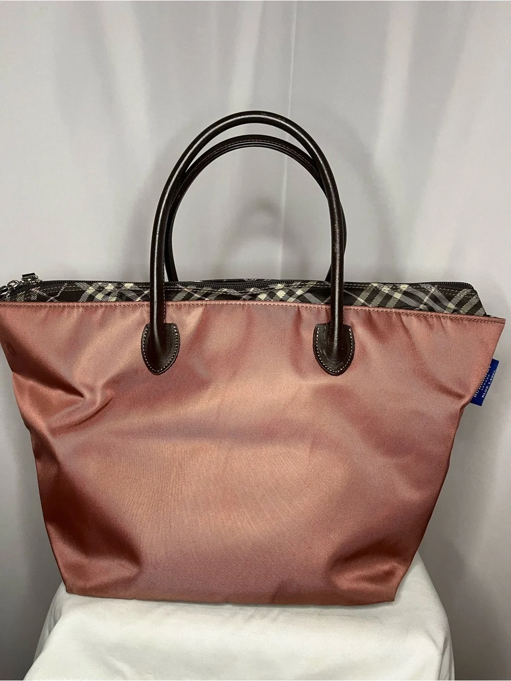 Burberry London blue label nova check pink & brown tote bag